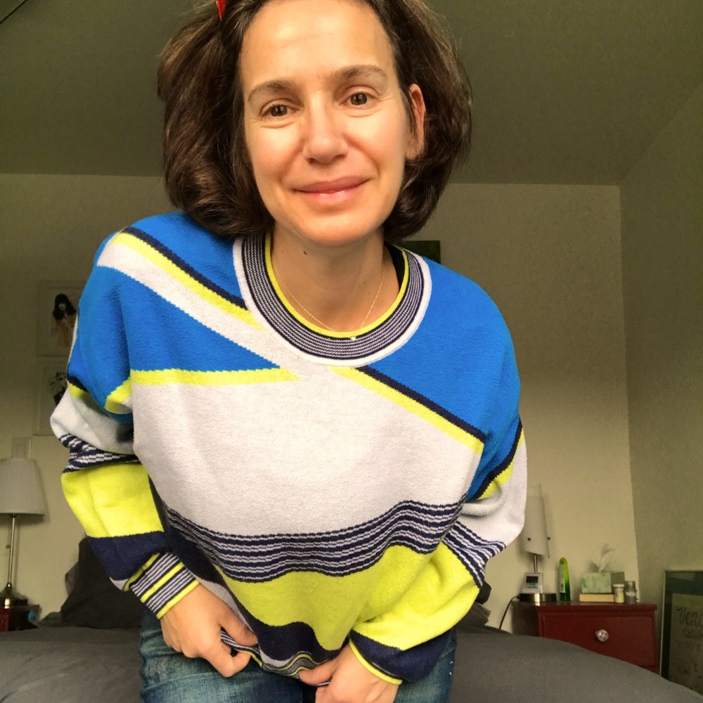Max Azaria Color Block Sweater